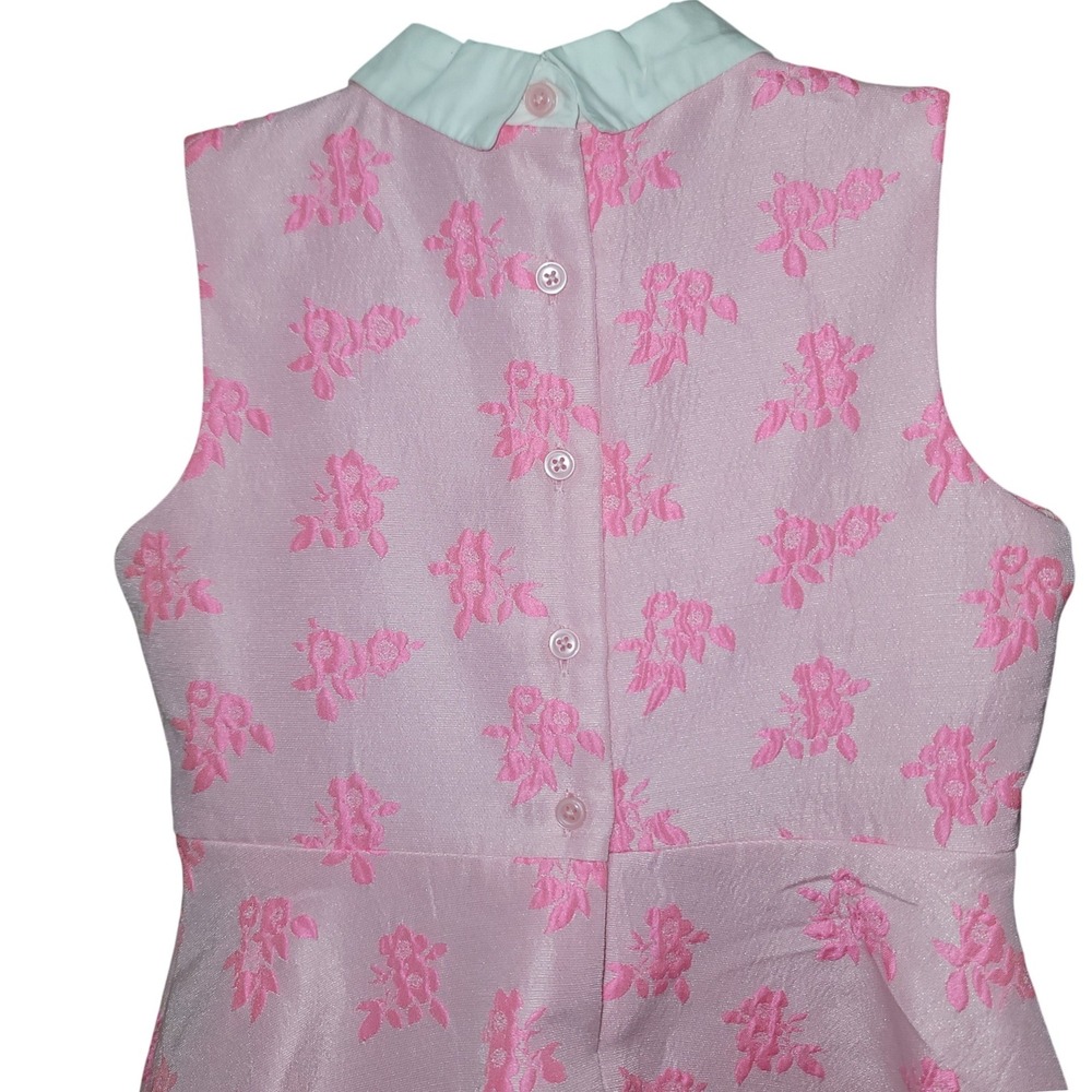 Janie & Jack Pink Floral Dress White Collar Preppy Classic 6 Dress Spring Easter - Picture 5 of 9